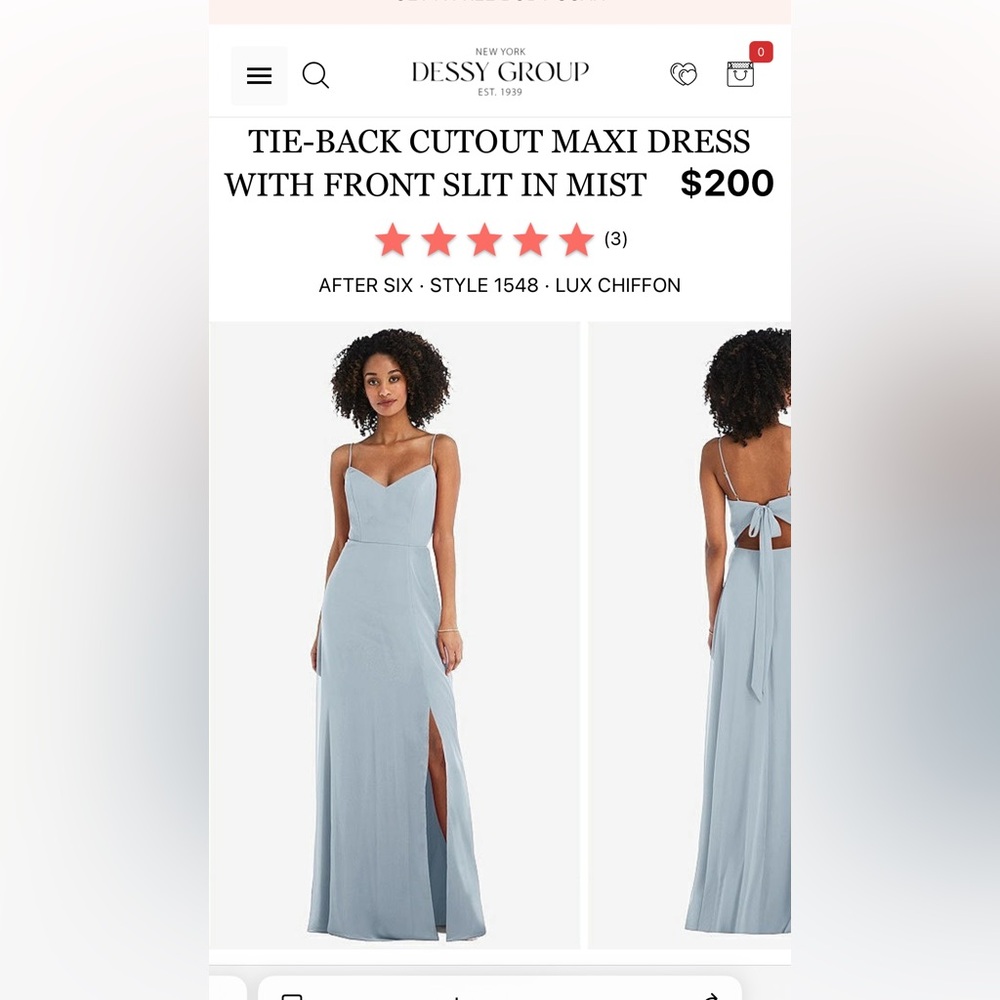 Light Blue Tie-Back Cutout Maxi Dress